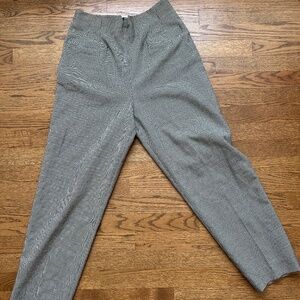 Houndstooth Dress Pants Ankle Length Rear Zip Office